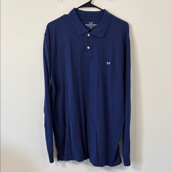 Vineyard Vines Other - Vineyard Vines Heritage Pique Navy Long Sleeve Polo Size XL